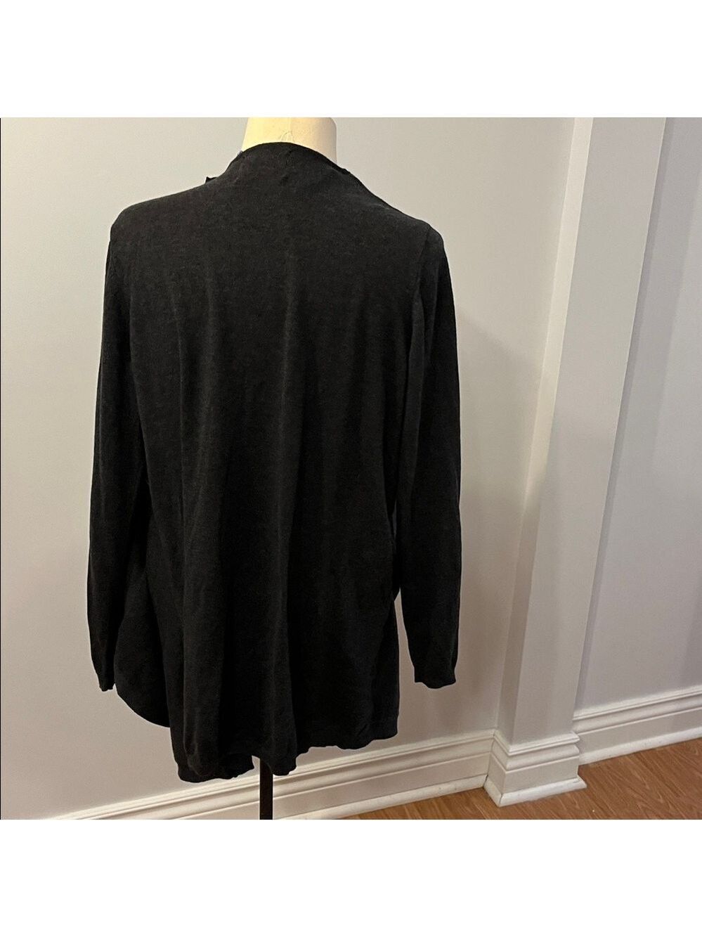 OLD NAVY Maternity Wrap Open Front Cardigan Steel Grey Ribbed Button Front XL - Picture 5 of 9